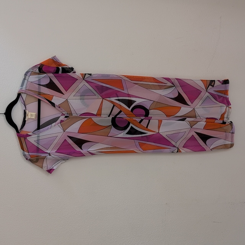 NYC Pink & Black Geometric Print Top